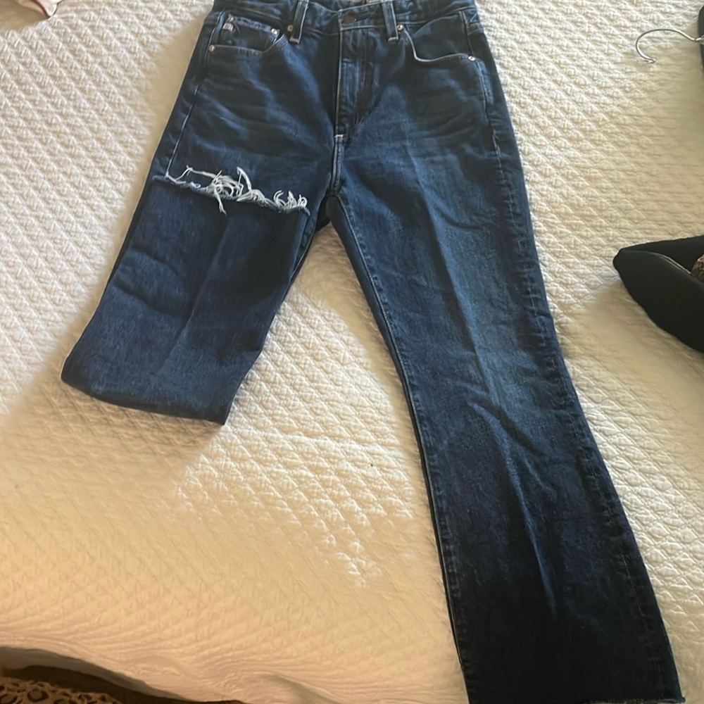 AG high rise boot cut ankle jeans
